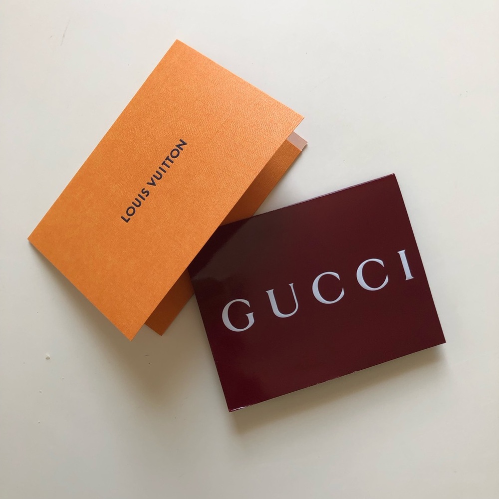 2 x Louis Vuitton & GUCCI Envelope Card Receipt Holder Note Card